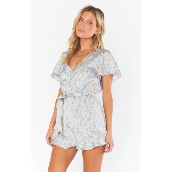 Show Me Your Mumu Say I Do Romper in Charming Rose Luxe Satin L NWT - Picture 2 of 7